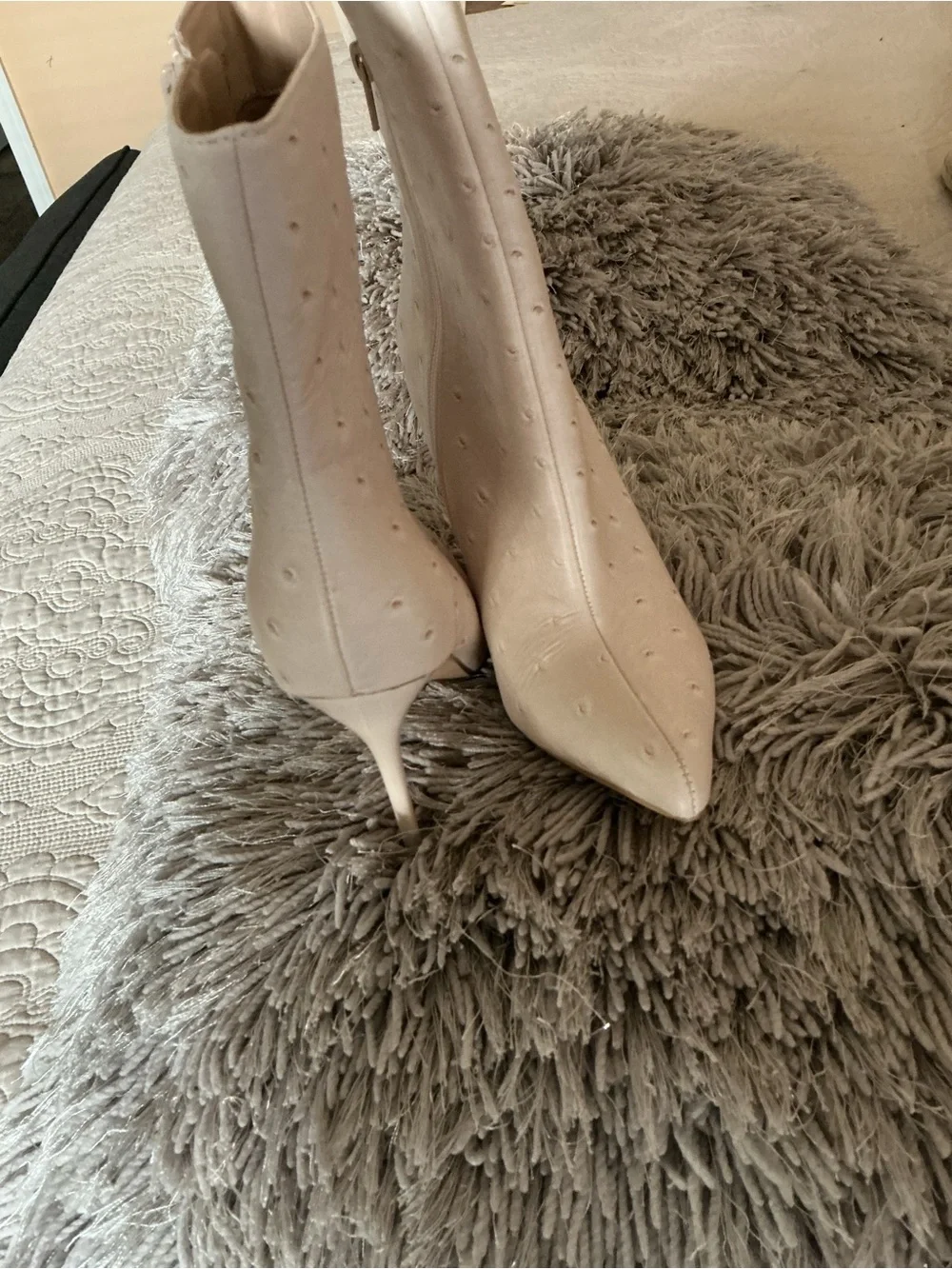 Women’s White Pointed Toe Stiletto Ankle Boots